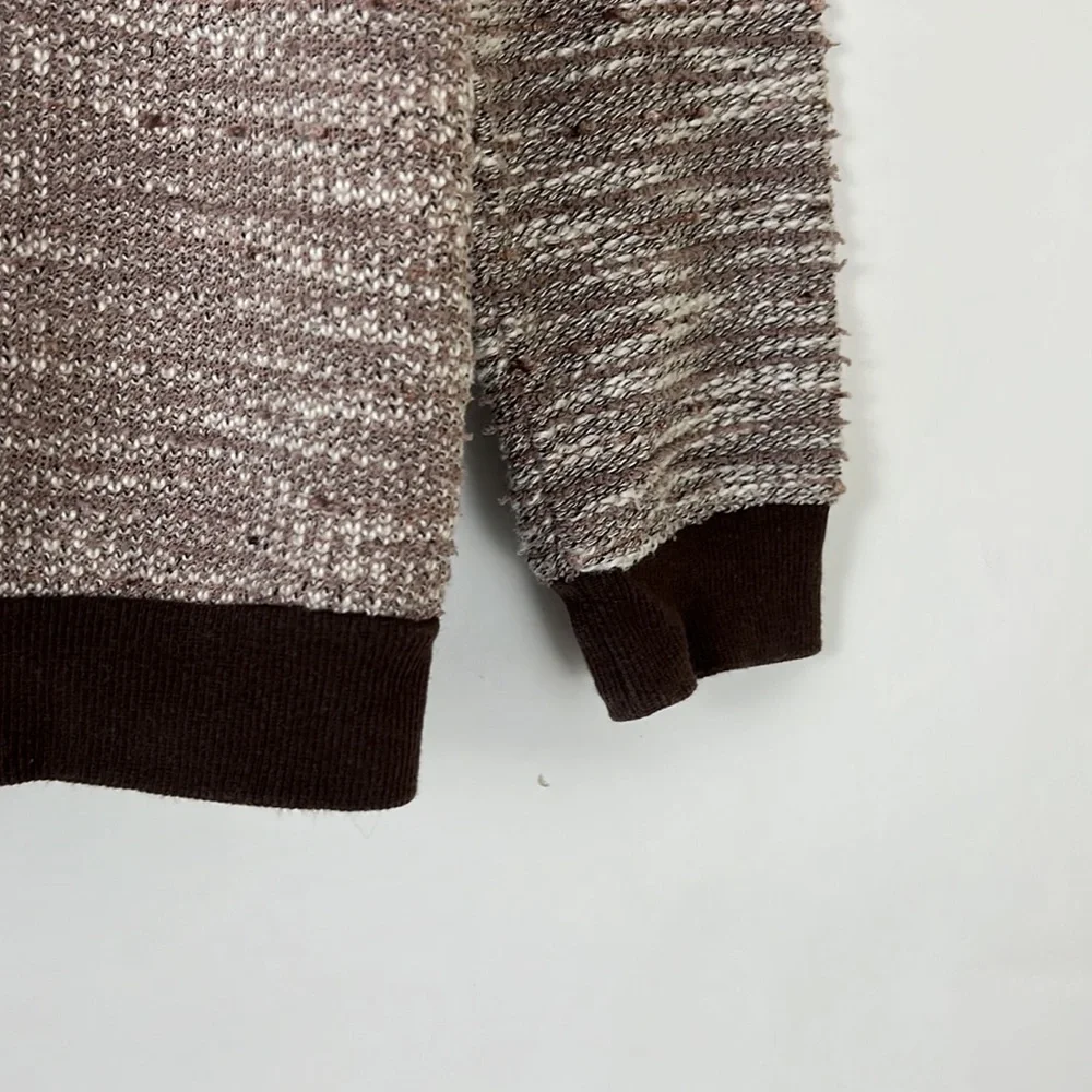 KUT FROM THE KLOTH pullover sweater mixed knit brown w/full back gold zi… - Picture 7 of 10